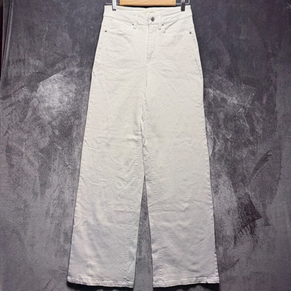 Almost Famous Jeans Womens 3 White Cotton Wide Leg High Rise Baggy Denim Pants